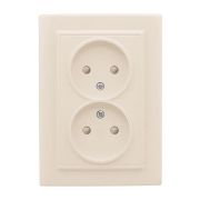 Розетка 2-м СП Минск 10А IP20 без заземл. защ. шторки беж. EKF ERR10-102-200