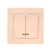 Выключатель 2-кл. СП Валенсия 10А IP20 с индикатором крем. PROxima EKF EWV10-123-20