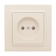 Розетка 1-м СП Минск 10А IP20 без заземл. защ. шторки беж. EKF ERR10-022-200
